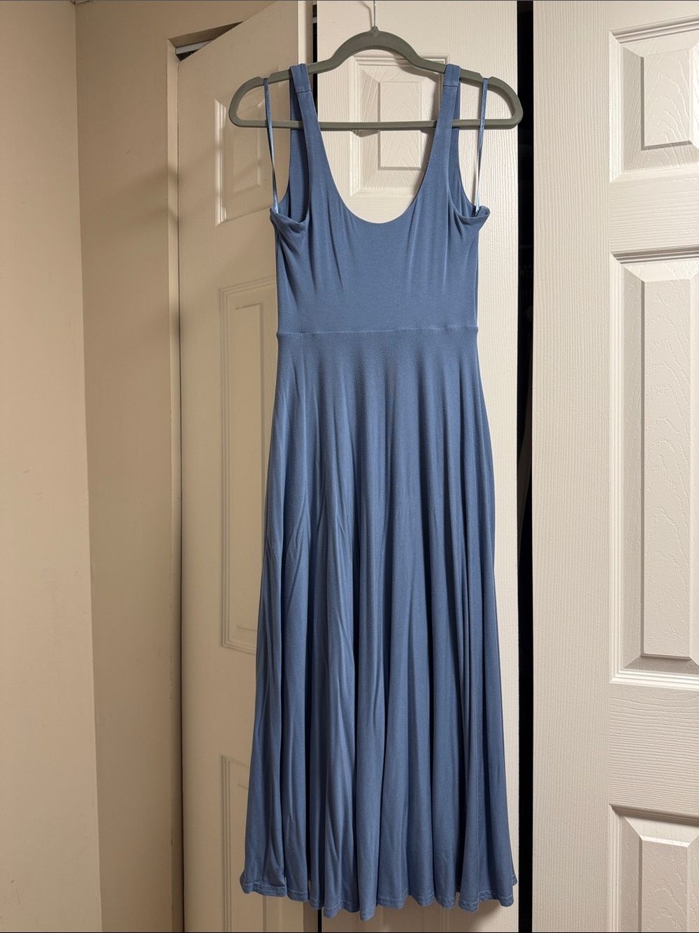 Athleta Dusty Blue Scoop Neck Maxi Dress